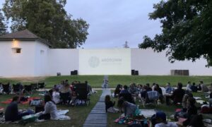 Movies on the walls of Sutter's Fort