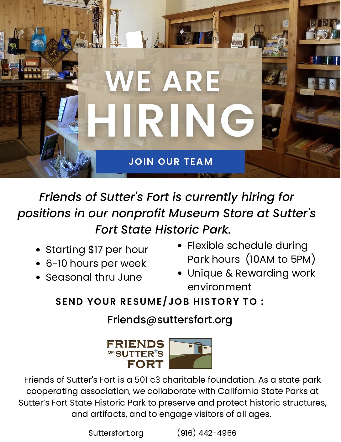 Now Hiring in the Museum Store