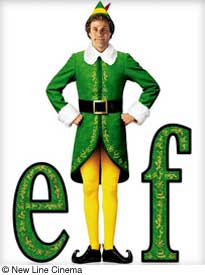 Will Ferrell dressed as Elf in movie poster