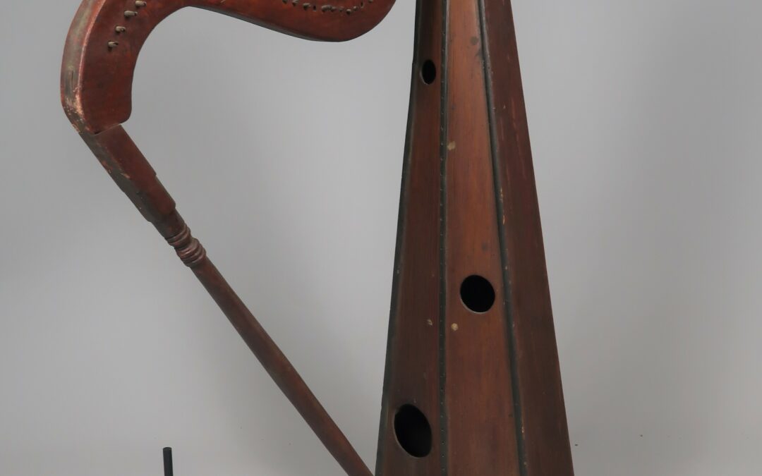 Large wooden harp