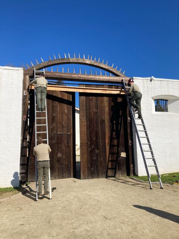 Pictured: Spike Gate restoration at Sutters Fort State Park